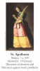 St. Apollonia Prayer Card